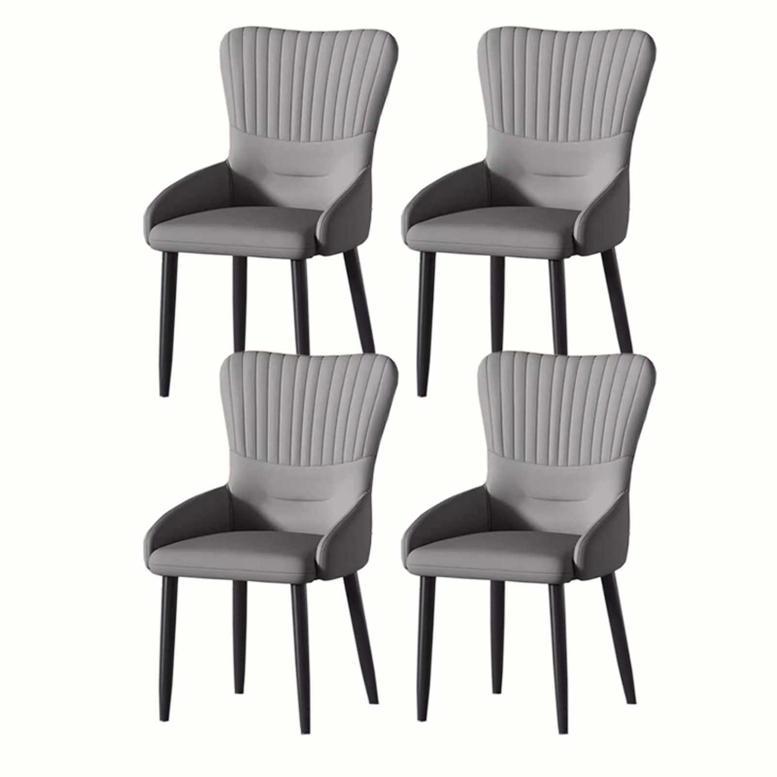 GTHTUHFD Set Of 2 Upholstered Dining Chairs With Pu Leather And Steel Legs Modern Kitchen Chair For Lounge & Bedroom,A-Set of 4
