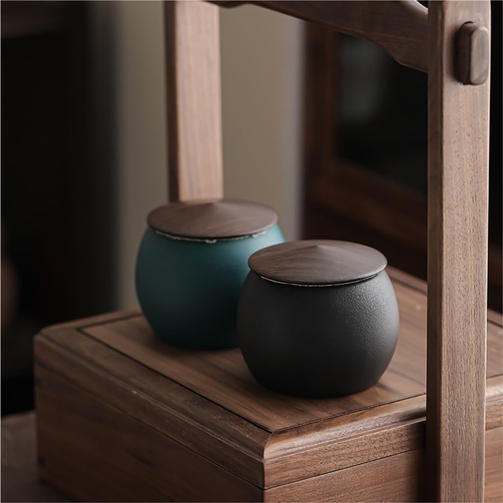 Lata de té Tarro de cerámica for almacenar té a Granel, for Cocina doméstica, pequeño Tarro Sellado, Juego Chino, for, Individual Carrito de té(C-2)