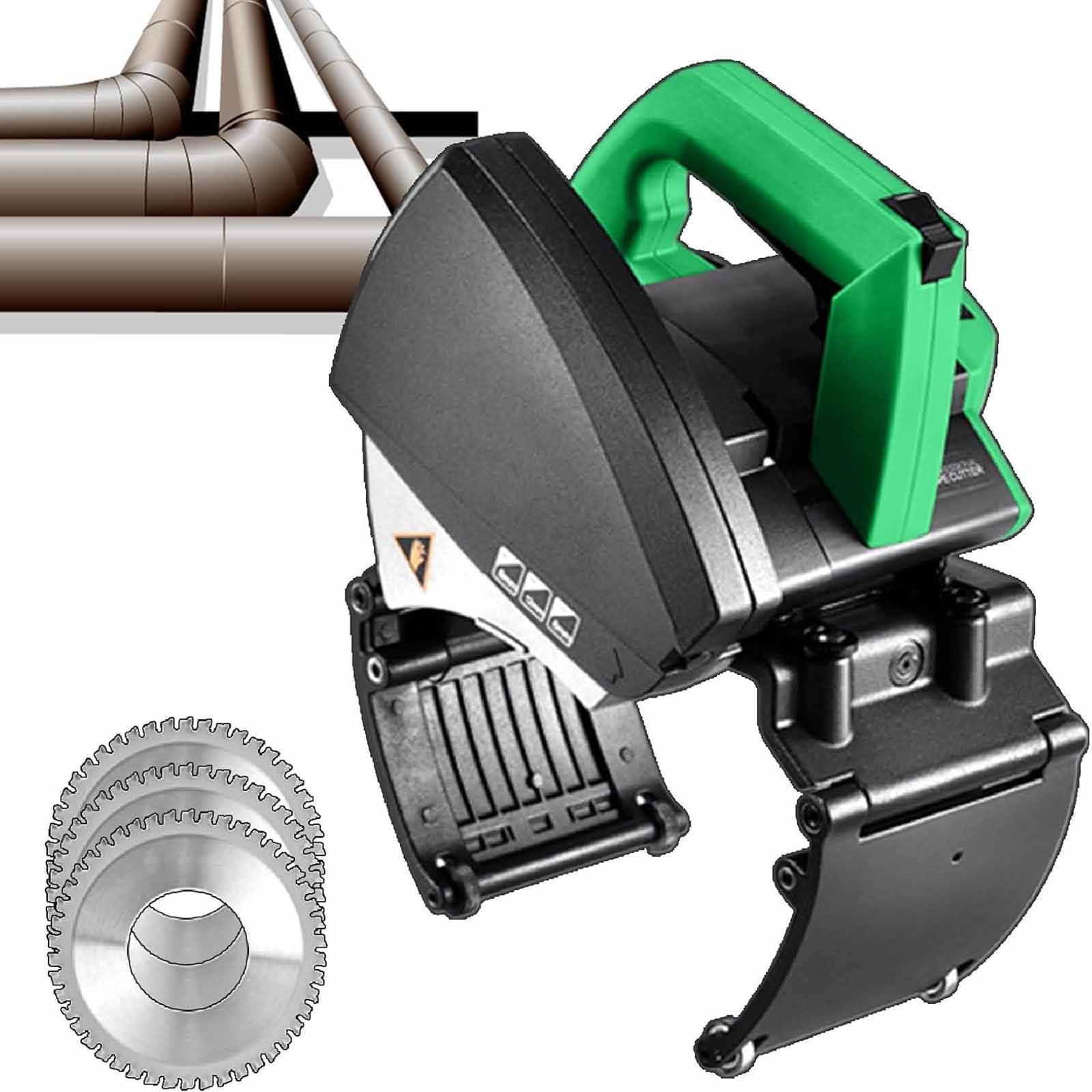 Coupe-Tube électrique Robuste 15-400 mm, précision ± 0,05 mm, 2 900-3 200 TR/Min pour Acier, PVC, Fonte, Coupe à Froid avec Lame (ZD220)