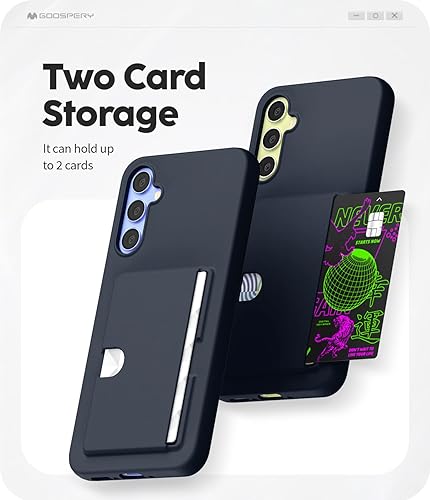 Miniatura 2 de GOOSPERY Rail 2 - Funda para tarjetas con tarjetero compatible con Galaxy A34 5G silicona ligera + protección suave Soporte para tarjetas de
