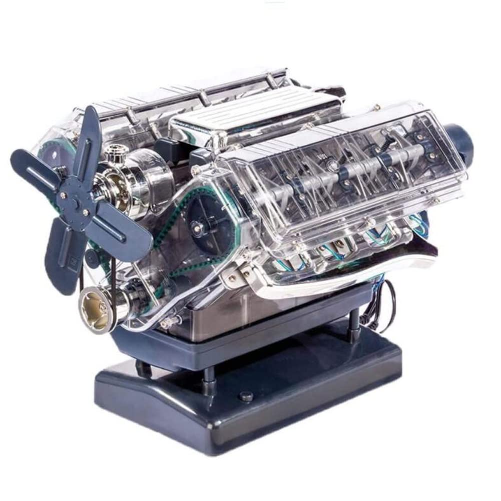 QSCVDEA Mini Engine Model, V8 Simulation Eight-Cylinder Engine Movable DIY Assembled Toy Car Model B