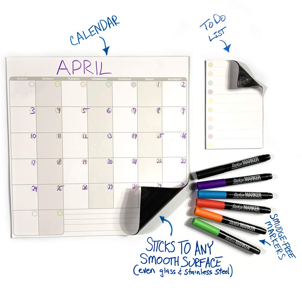 Buy mcSquares Stickies Dry Erase Calendar with to Do List Sticks to