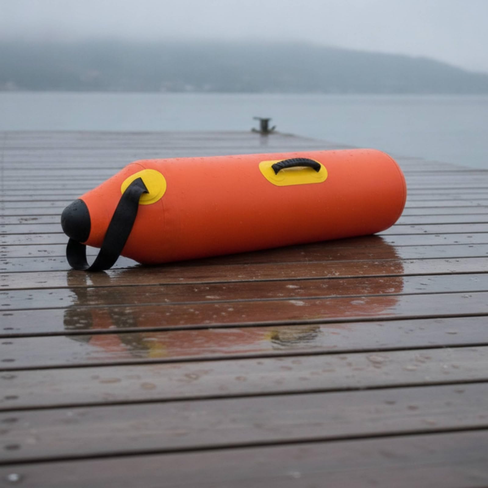 Fishing Float Flotteur Gonflable Bouée de Repère Bouée de Sécurité en PVC avec Corps Cylindrique Conique et Poignées Offrant 45 L de Flottabilité