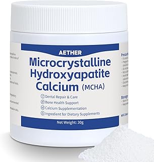 Microcrystalline Hydroxyapatite (MCHA) Powder, Non-Nano Natural Calcium Phosphate, Bovine-Derived Raw Ingredient, Fine Powder for Formulation & DIY Use, 1.06 oz (30g)