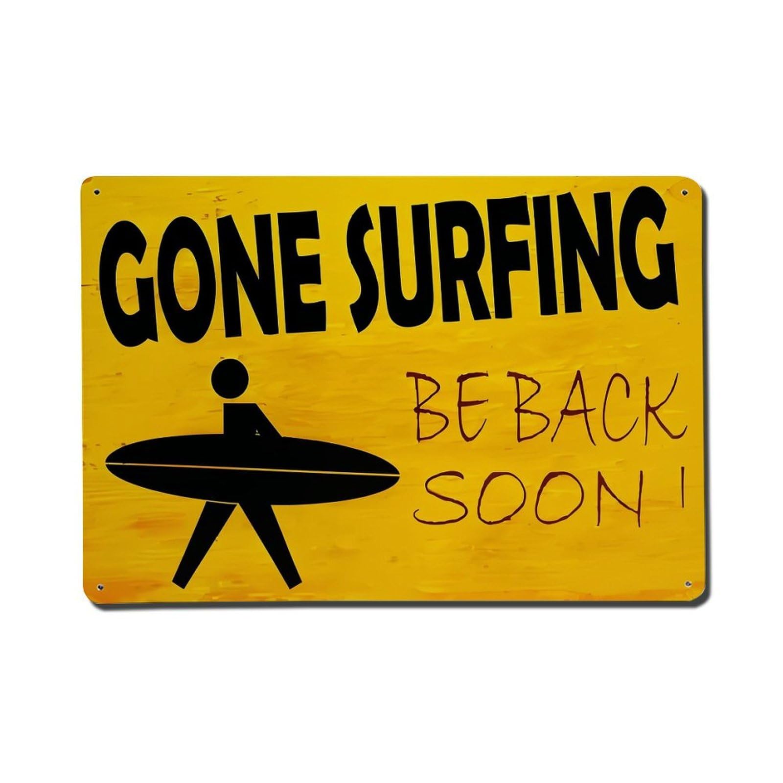 Jdfenggu Vintage Gone Surfing Be Back Soon Retro Metal Tin Sign, Metal Poster For Bar, Home, Man Cave, Kitchen, Laundry Room Art Decor 8X12 Inch