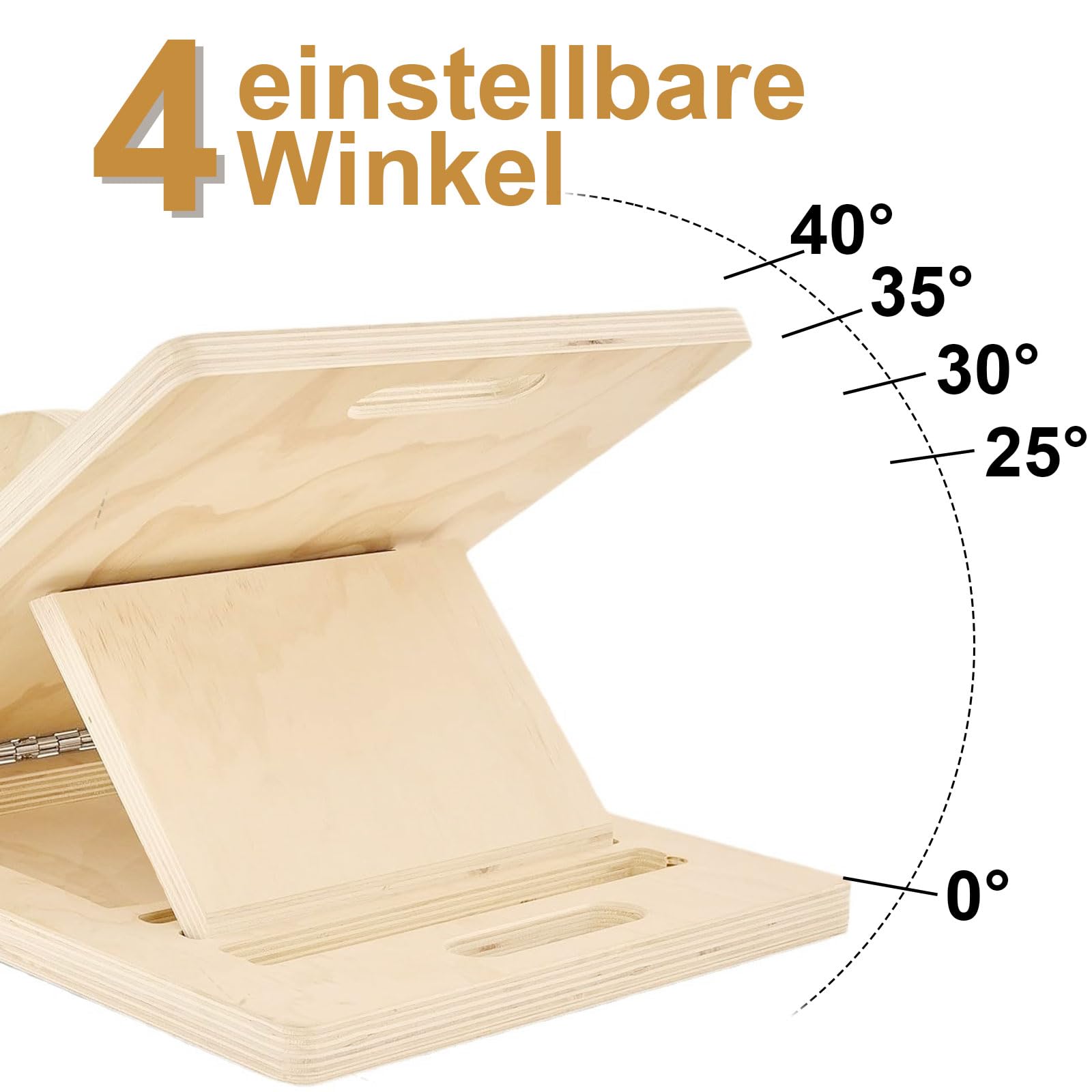 Slant Board regolabile 25°-40°, in legno antiscivolo per esercizi di stretching, Knieretter & Mobility Board per fitness, riabilitazione e palestra