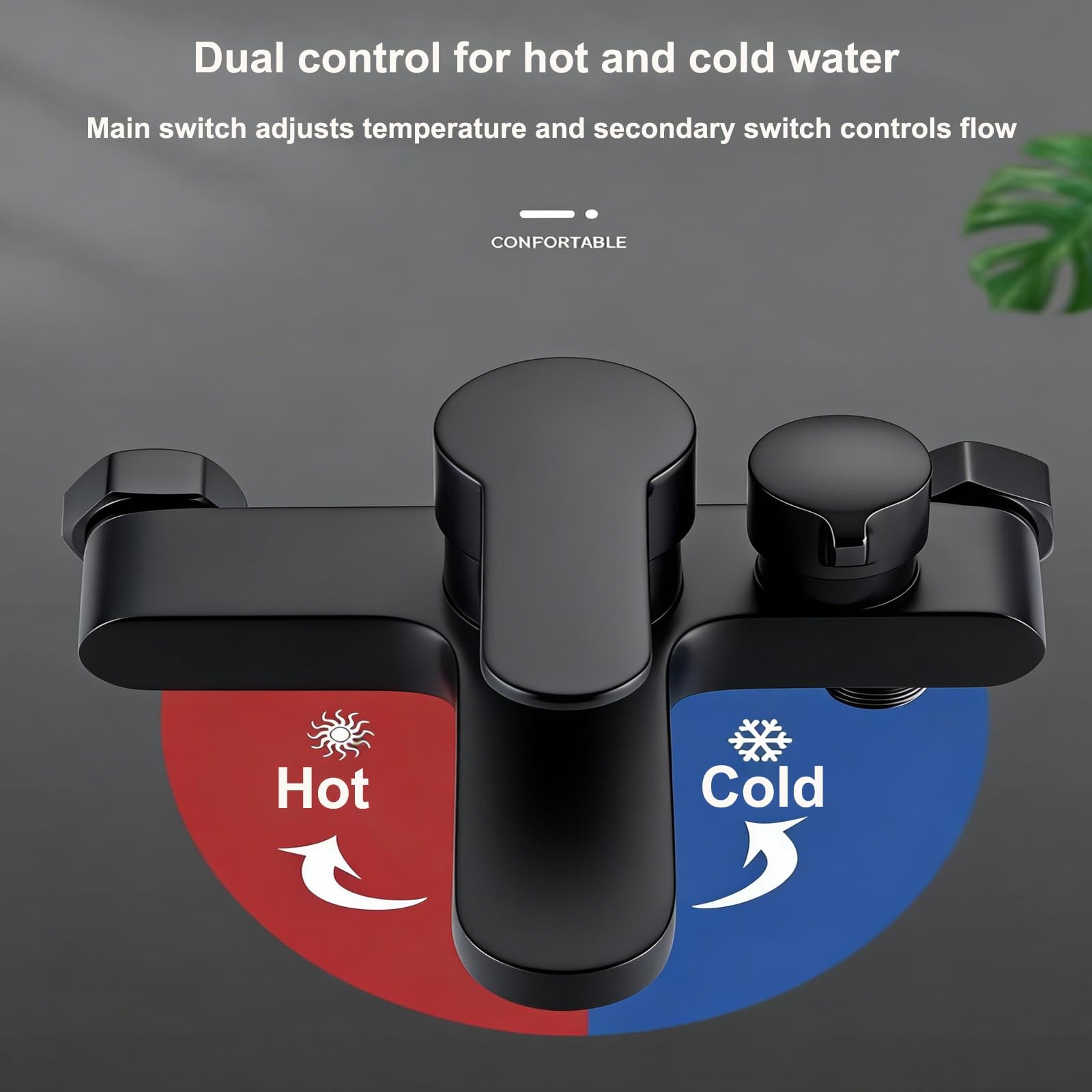 Conjunto de grifería para bañera negro con ducha de mano, grifería para bañera con cabezal de ducha de 3 funciones, manguera de PVC de 1,5 m, montaje en pared de 15 cm y boquilla anti-atasco, juego de