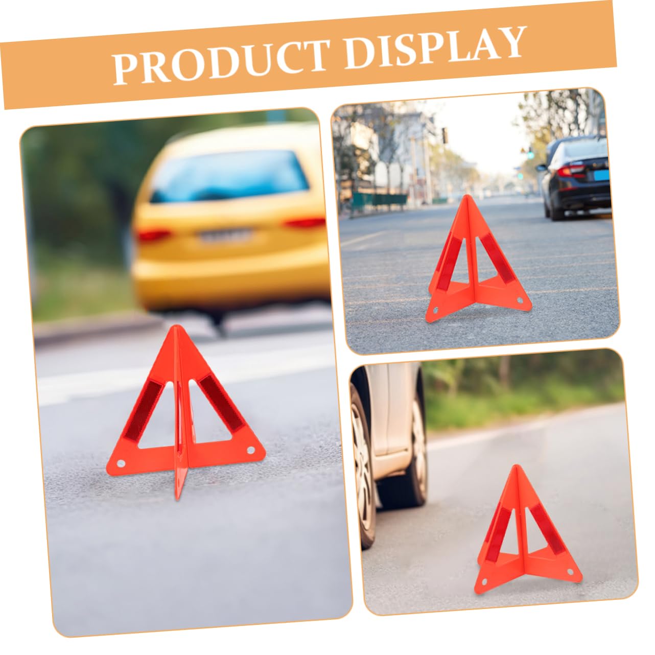 Cabilock 5 Piezas Señal Triangular Reflectante Triángulo de Emergencia para Vehículos Kits de Seguridad para Vehículos Señal de Advertencia para Coche Uso en Emergencias Carretera