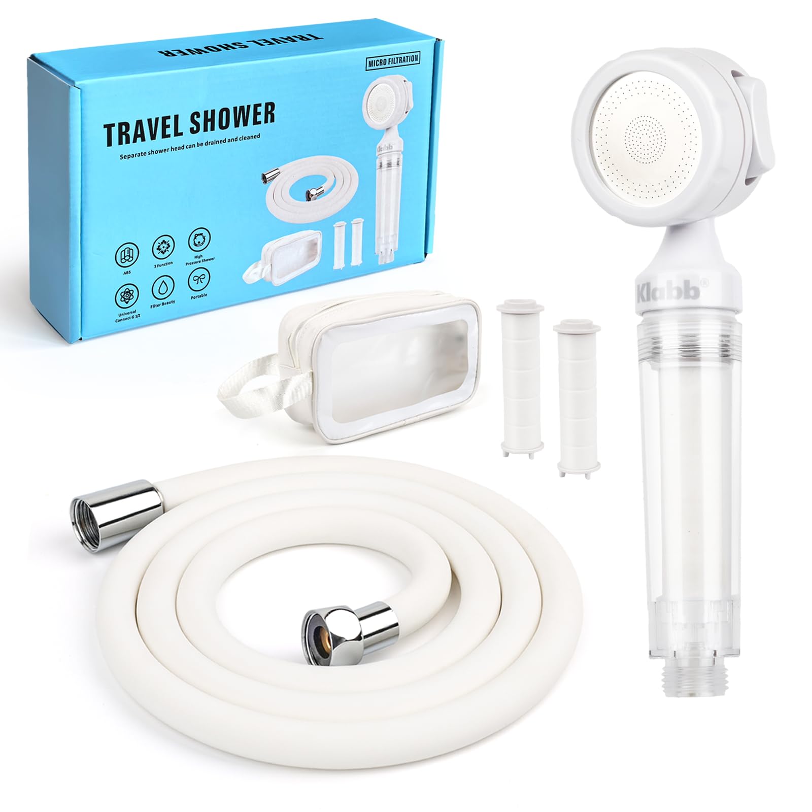 Klabb Korean Shower Head Kit – Mini High Pressure Handheld Shower