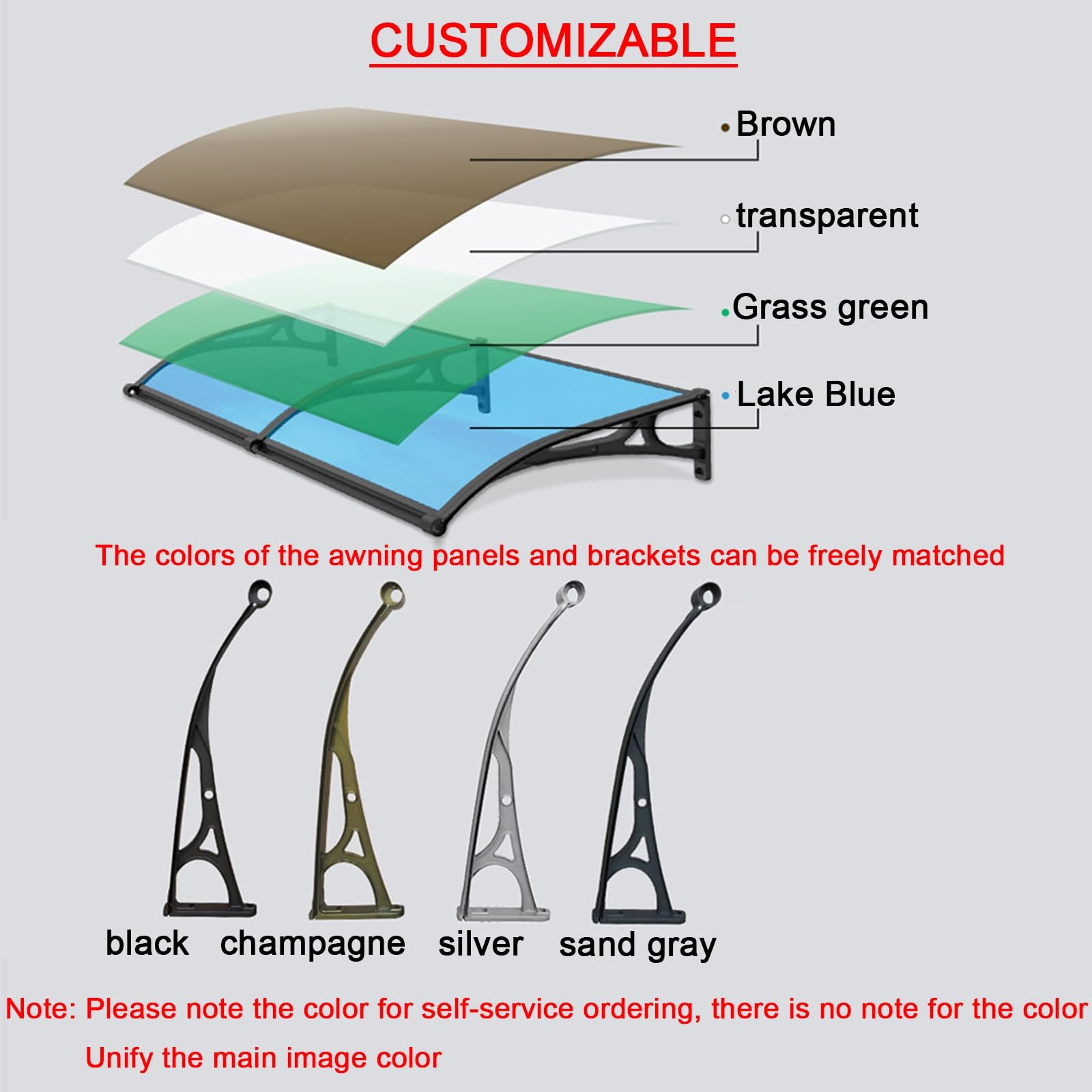 Auvent moderne pour porte d'entrée et fenêtre de terrasse – Extérieur pour portes et dimensions 80 x 350 cm – Protection contre la pluie et le soleil