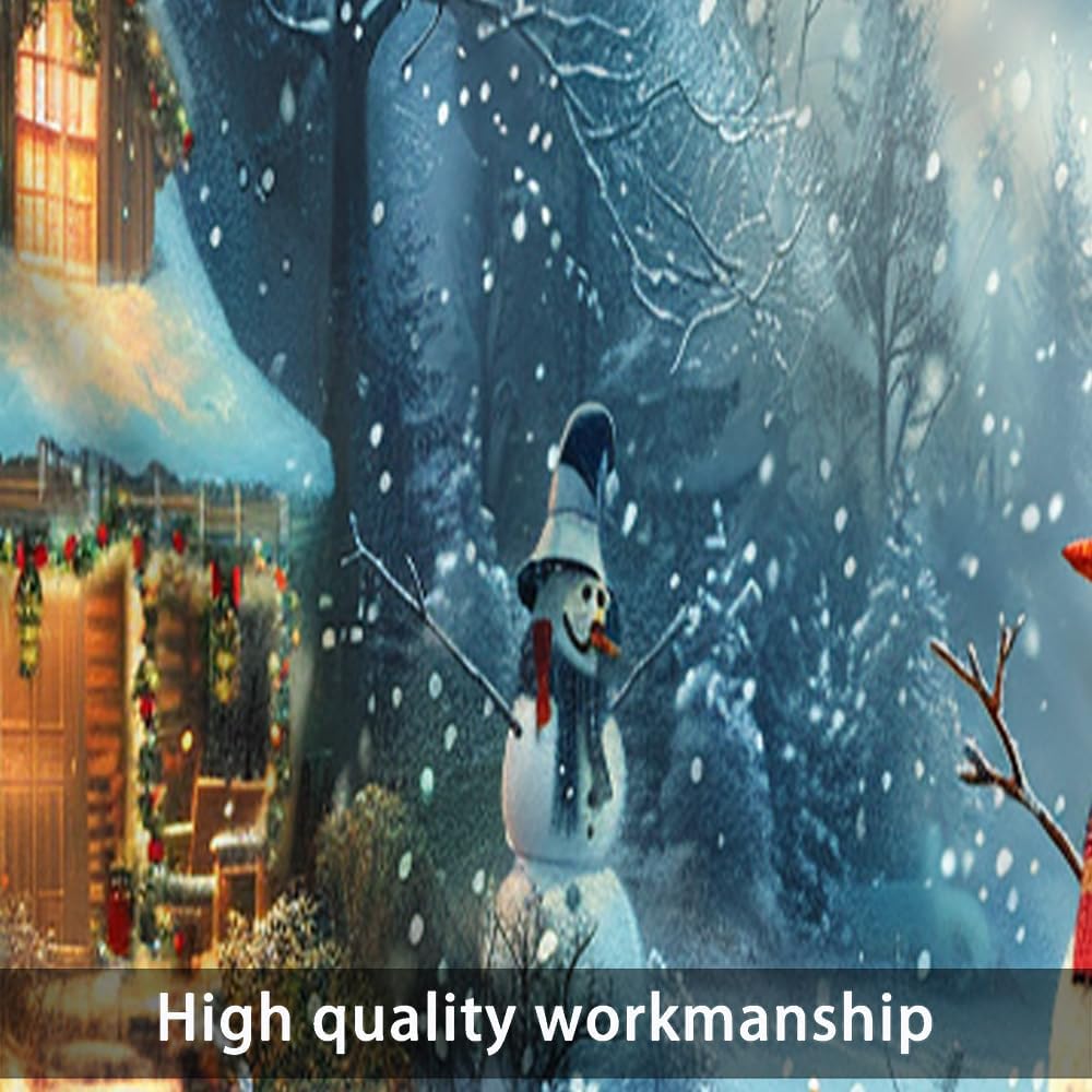 2 Panels Rustic Cabin Snowman Curtain Valance for Windows, Christmas Themed Rod Pocket Short Window Treatment Decor Drapes for Kitchen, Bathroom, 54" X 18"