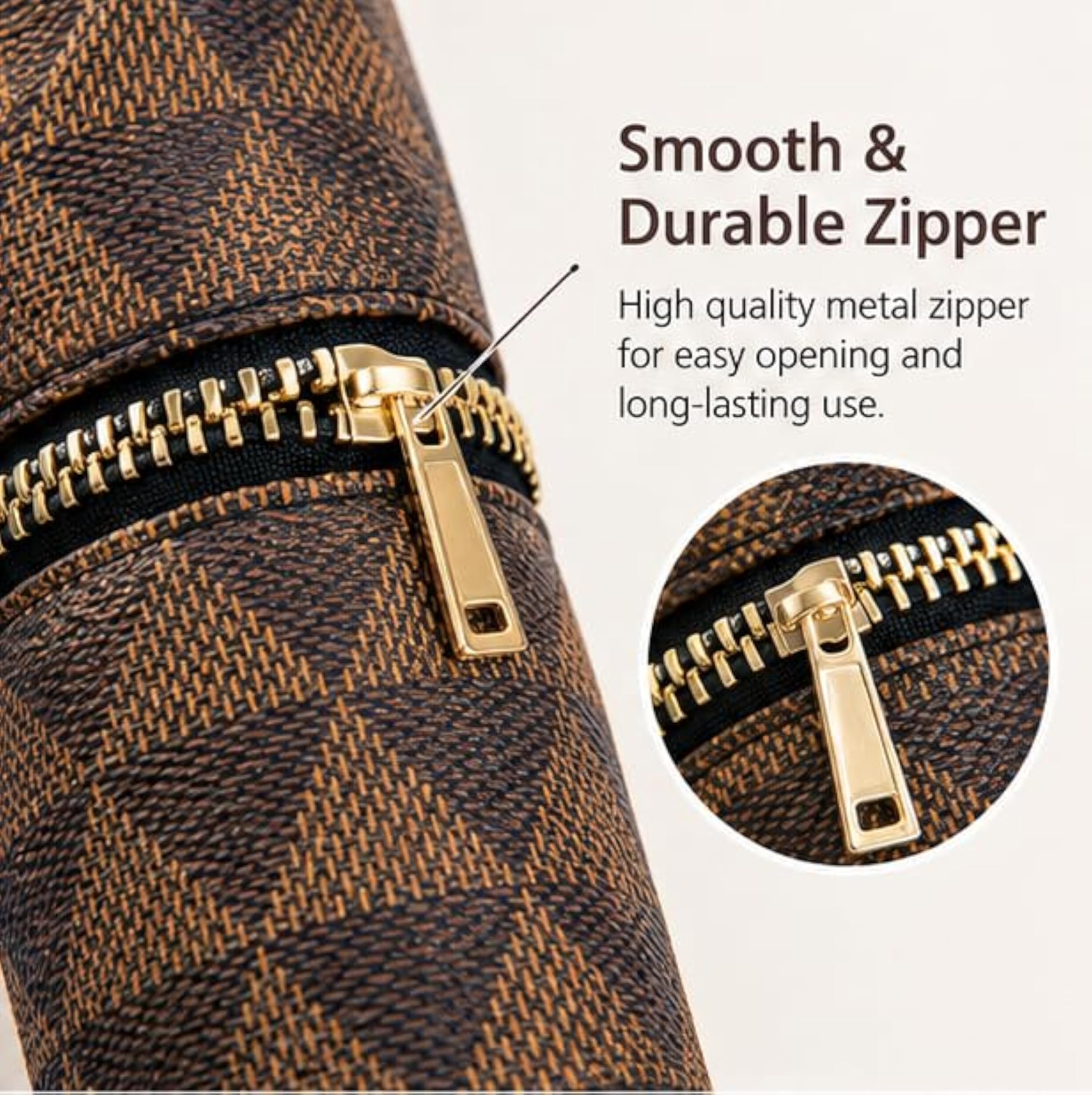 Mini Leather Keychain Coin Pouch, Round Zipper Bag