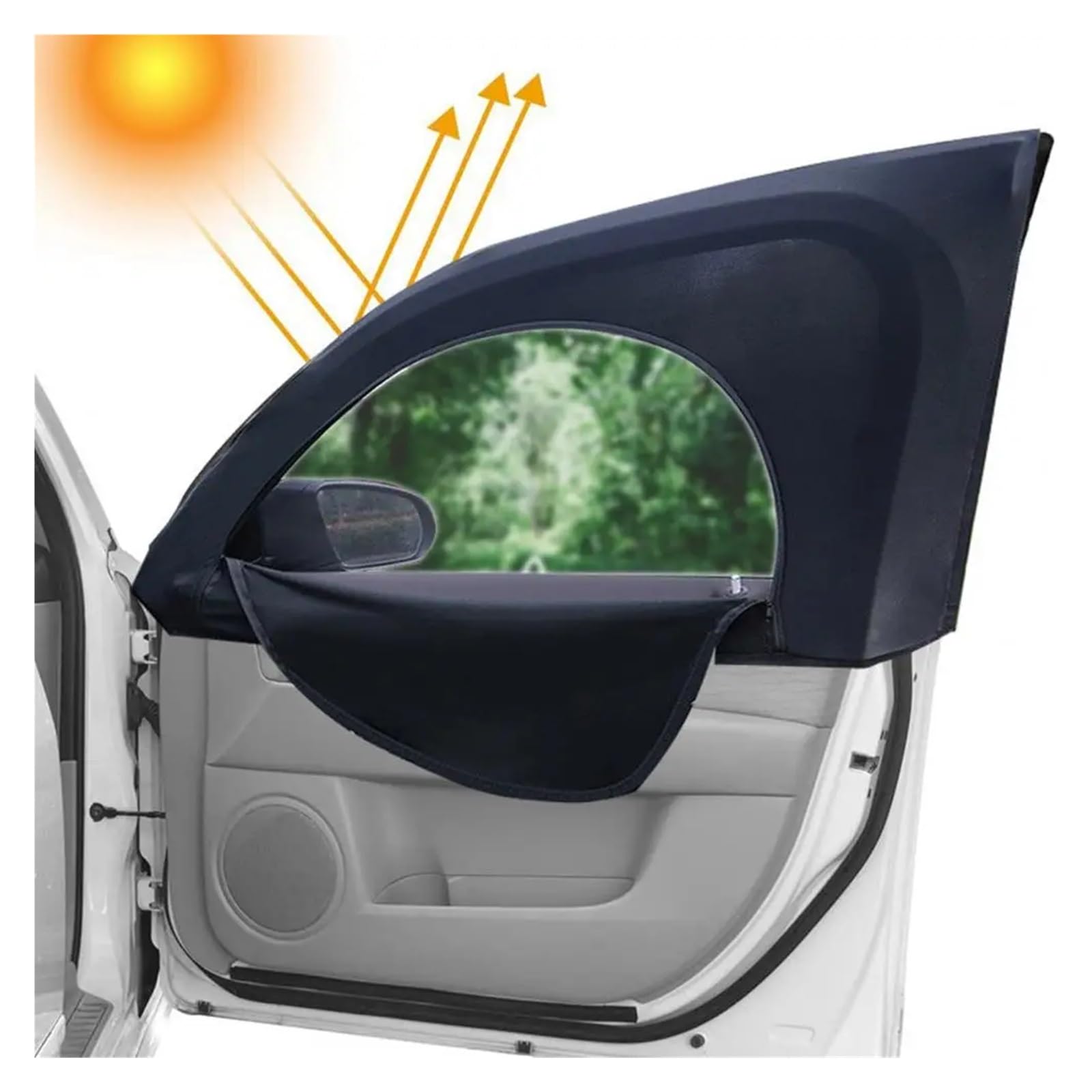 Rideau Voiture 1 Paire de Pare-Soleil Voiture ultimes, Couverture intégrale des vitres, Conception multifonctionnelle avec Fermeture éclair, latéral