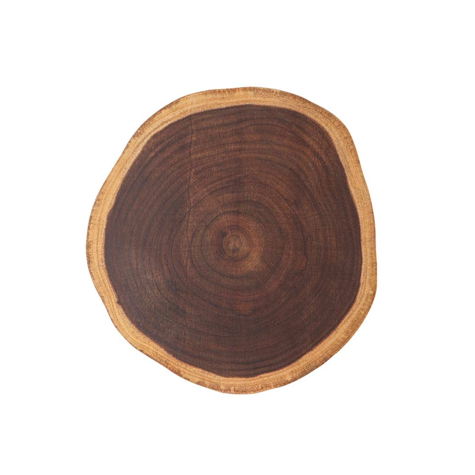 Tagliere Rotondo Rustico Fatto a Mano, Squisito Tagliere per Formaggi in Legno di Acacia Senza giunzioni, Tagliere Rotondo Reversibile per salumi con scanalatura per Il s,Brown-M