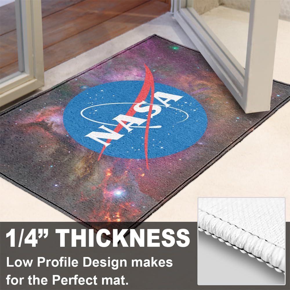GRAPHICS & MORE Anti-Slip Indoor Doormat, 20” x 31.5” NASA Meatball Logo Nebula, Floor Mat for Inside Entry Way/Back Door Garage Mudroom Home and Office, Low Profile