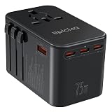 EPICKA 75W GaN PD Universal Travel Adapter, 3USB-C/2USB-A Black-75W 75.0