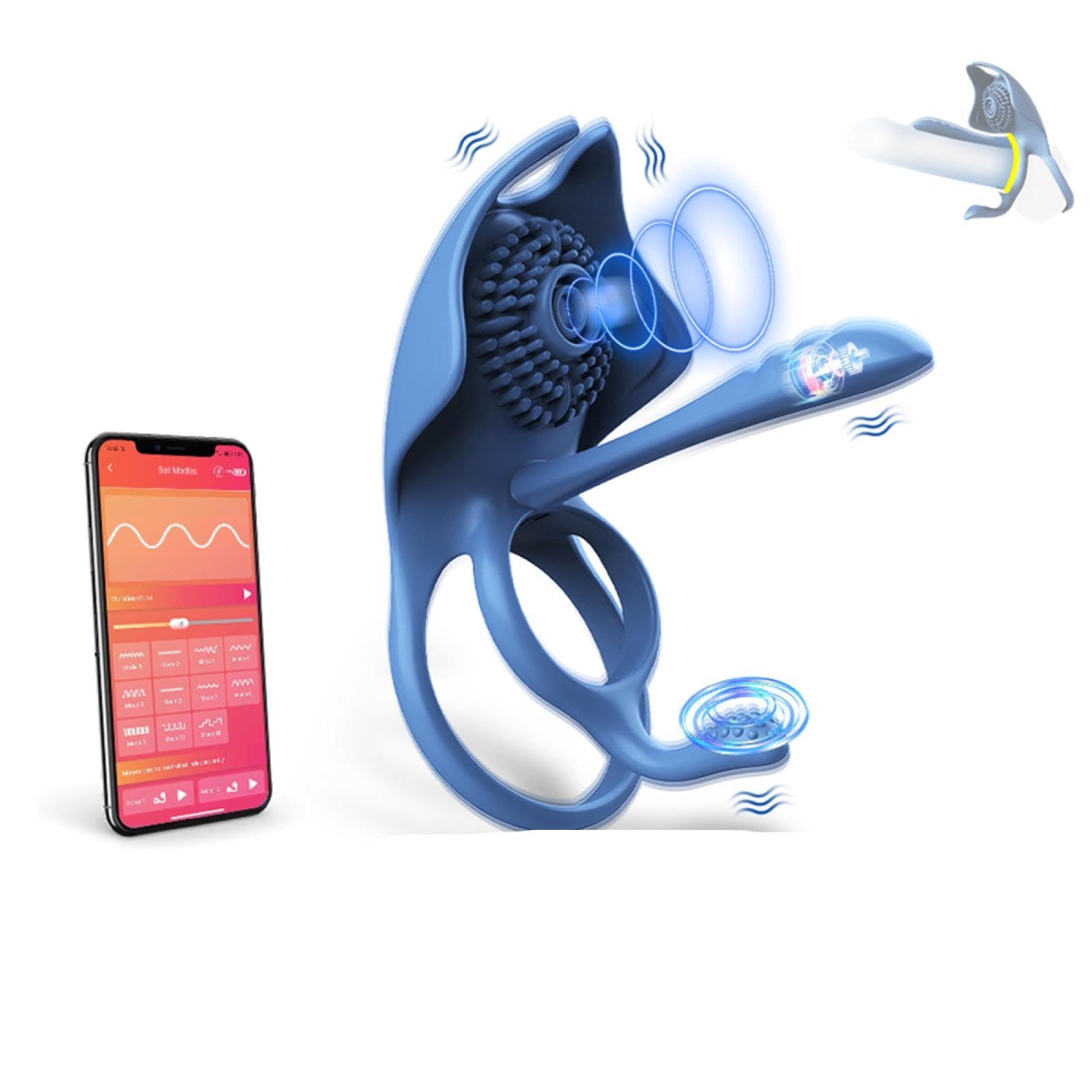 Anello di bloccaggio Anello di blocco per giocattoli sexy per adulti Anello di amore con controllo APP 3 in 1 Macchina del sesso per masturbatore per donne Ritardo maschile Punto G vibrante