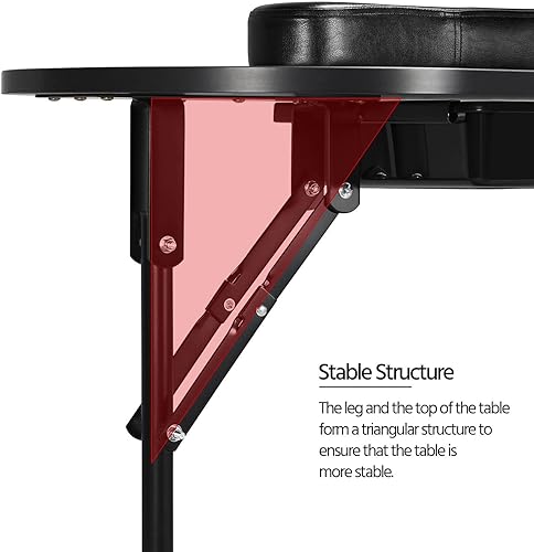 Miniatura 17 de Yaheetech Mesa de manicura portátil y plegable de 37 pulgadas, estación de trabajo con cajón grande, almohadilla de muñeca para cliente, ruedas