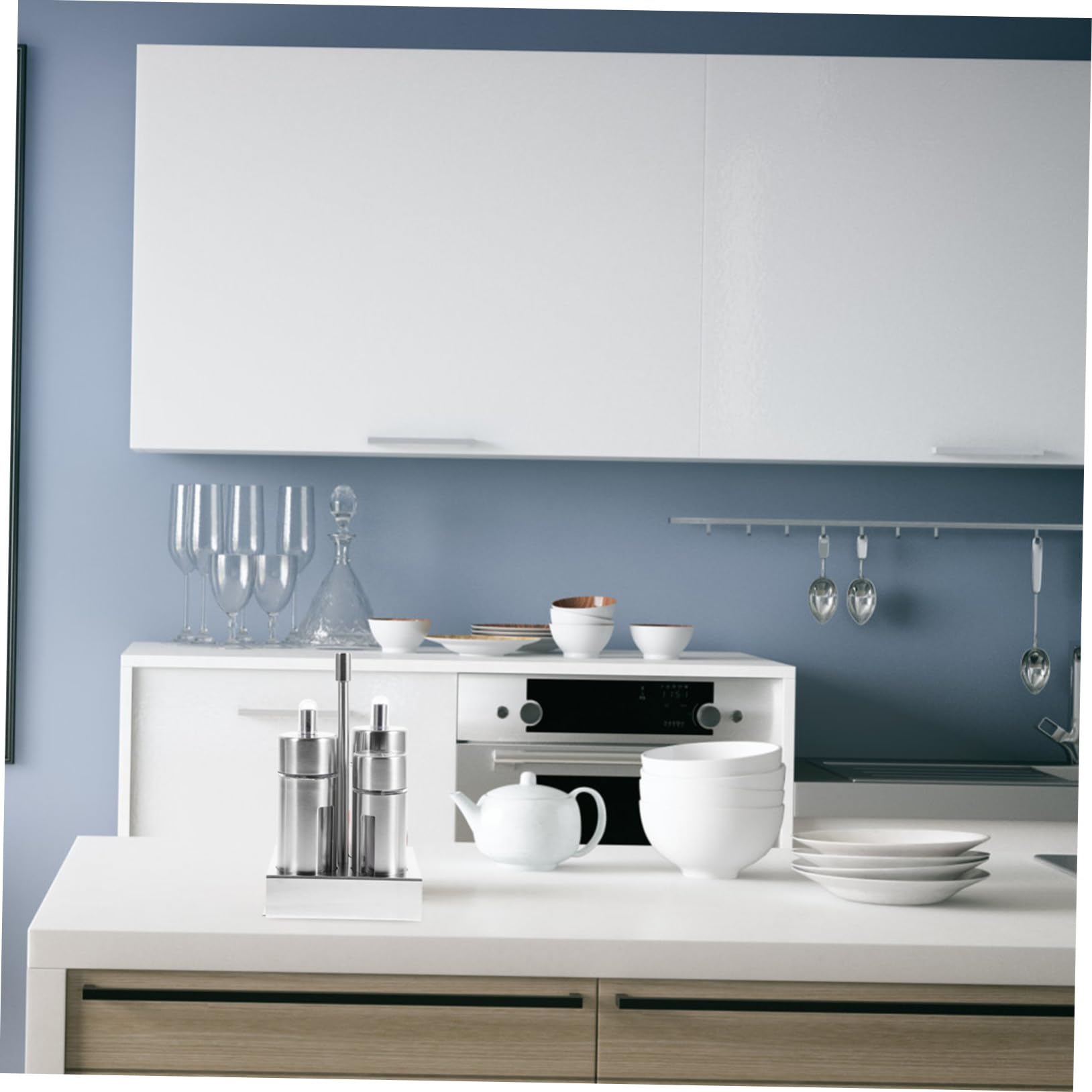 Cabilock Juego de 4 Botellas de Condimentos de Acero Inoxidable Diseño Extraíble y Transparente, Fácil de Verter, Adecuado para Cocina y Hogar en Color Plata