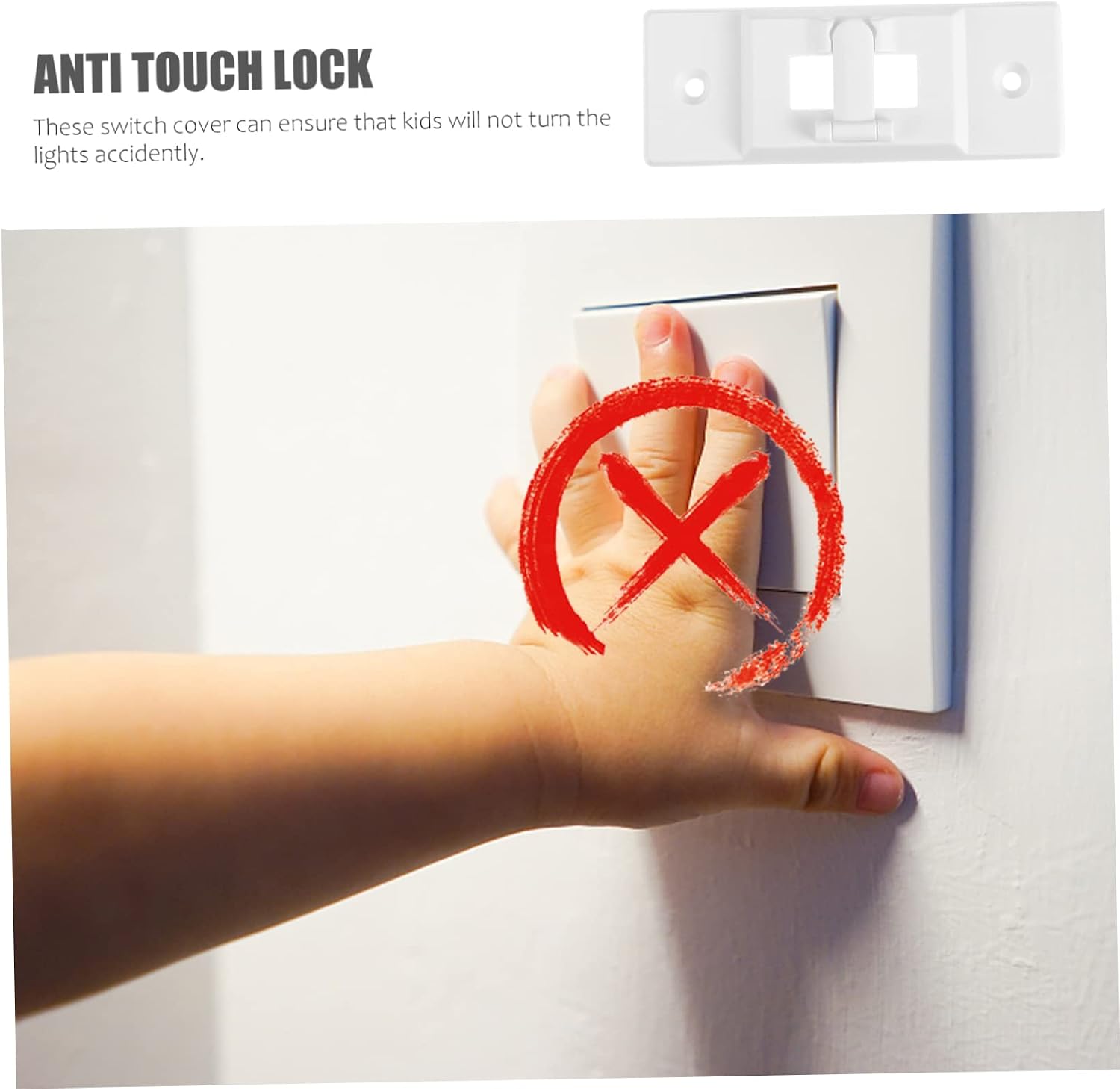 Mipcase 2 Pcs Child Safety Toggle Switch Covers Protective Safety Locks for Electric Switches Easy Installation White Suitable for Home Use