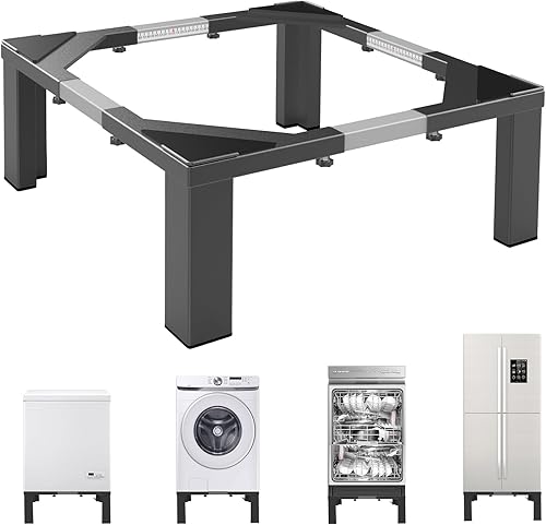 Pedestal universal de acero resistente para lavandería de 16 pulgadas de altura, soporte de lavadora de tamaño completo, soporte ajustable para