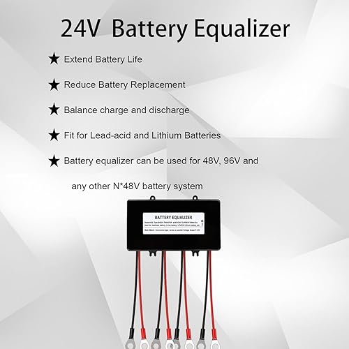 Miniatura 5 de Ecualizador de batería 48V, equilibrador de voltaje para 96V y cualquier sistema N×48V, LiFePO4Lead AcidLithiumGelSLANi-CdNi-MH (HA02)
