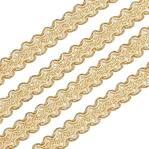 FINGERINSPIRE Borde Dorado Trenzado 15mm Cover