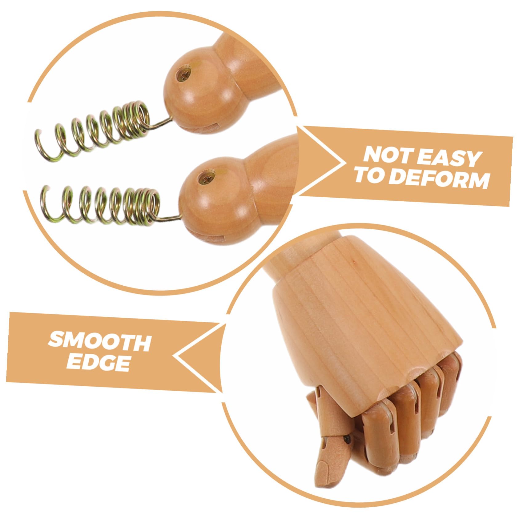 jojofuny Bras de Mannequin Flexible en Bois, 1 Paire, Pièces Articulées