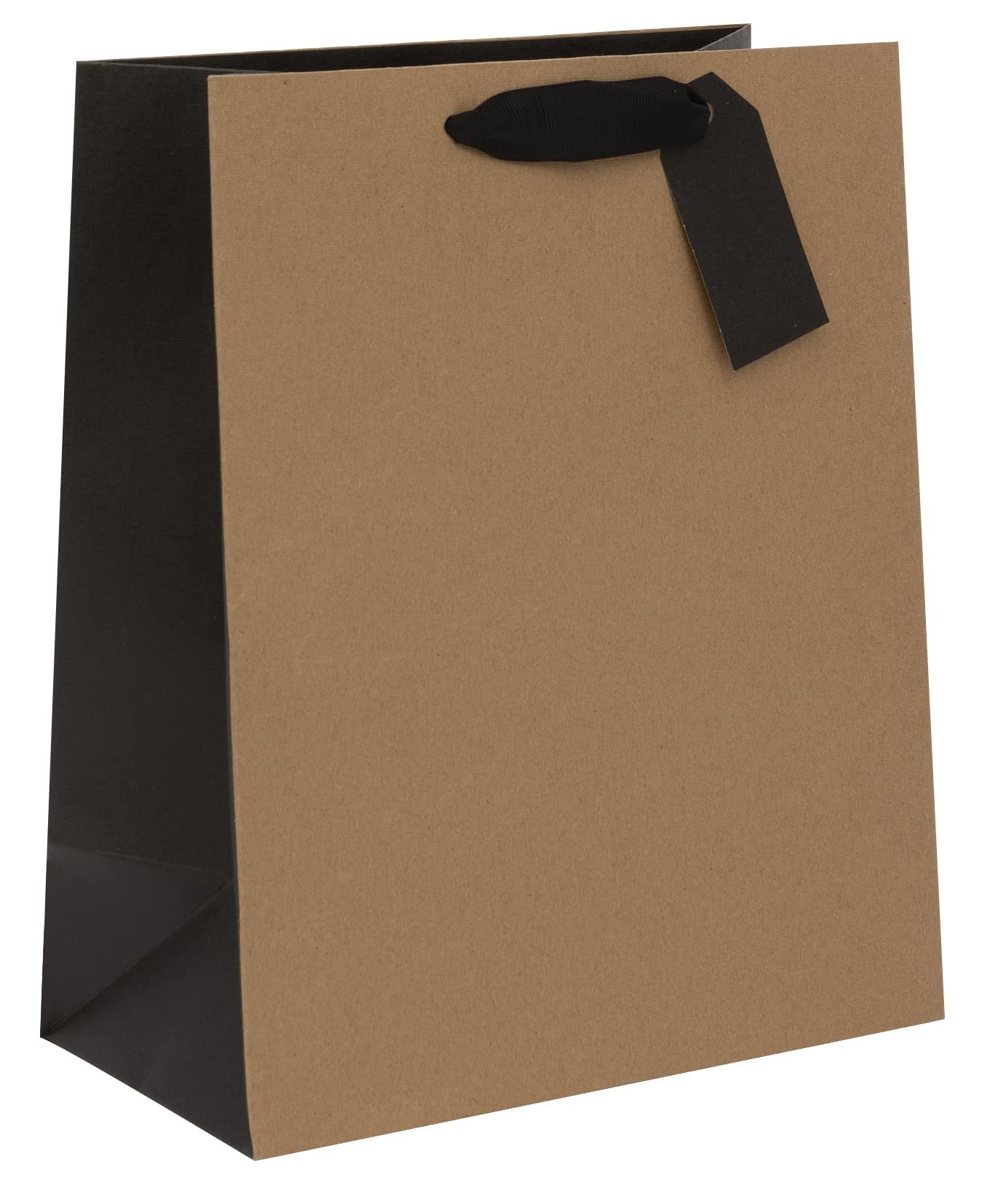 Glick Luxury Large Ribbed Kraft Gift Bag, For Birthdays and Other Celebrations, 260w x 315h x 135d mm, Kraft