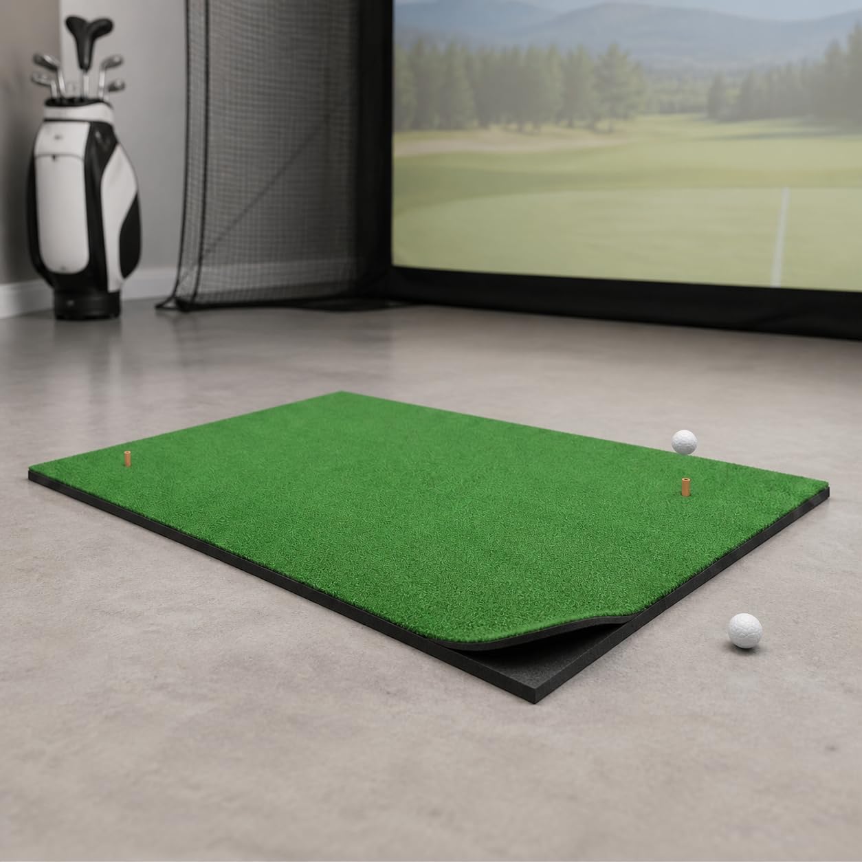 Tragbare Golf Übungsmatte, Indoor | Verbundmaterial, für Golfer, PP-Gras, Basis, Golf-Übungsmatte, tragbare Trainingshilfe, für drinnen, für Anfänger
