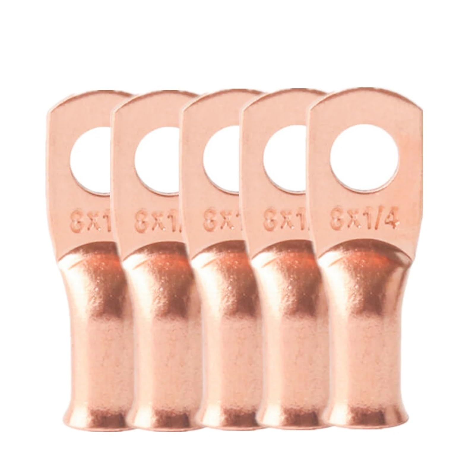 Lot de 100 cosses câble Batterie à Anneau 8 AWG 1/4" en cuivre souder/sertir
