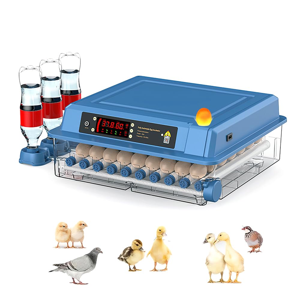 Incubatrice completamente automatica, incubatrice per 15-48 uova con rotazione automatica delle uova e umidificazione automatica, incubatrice con indicatore di umidità per polli, anatre, oche e