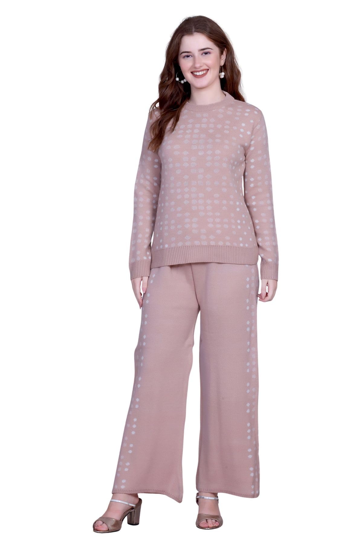 montrex Wool Blend Co-Ord Set Winter Wear Warm Woolen Tracksuit with Sweater Top & Pajama-picture-29