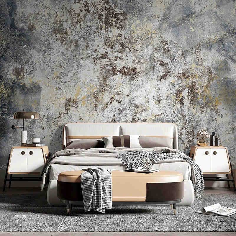 Papel pintado Mural personalizado Retro pared De ladrillo cemento gris para fondo Fresco restaurante café sala De estar dormitorio Papel De pared