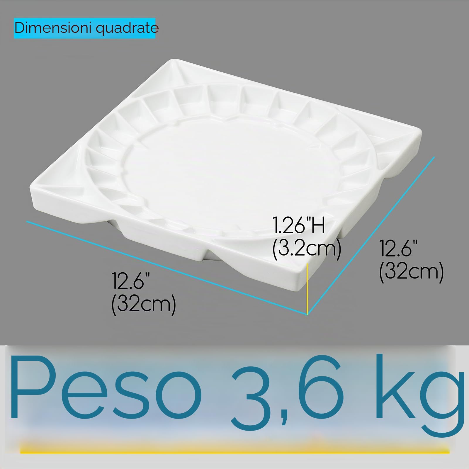 MEEDEN Studio - Tavolozza di pittura ad acquerello in porcellana, miscelazione tavolozza di acquerello in ceramica per pittura ad olio acrilica a guazzo, 12-3/5 pollici …