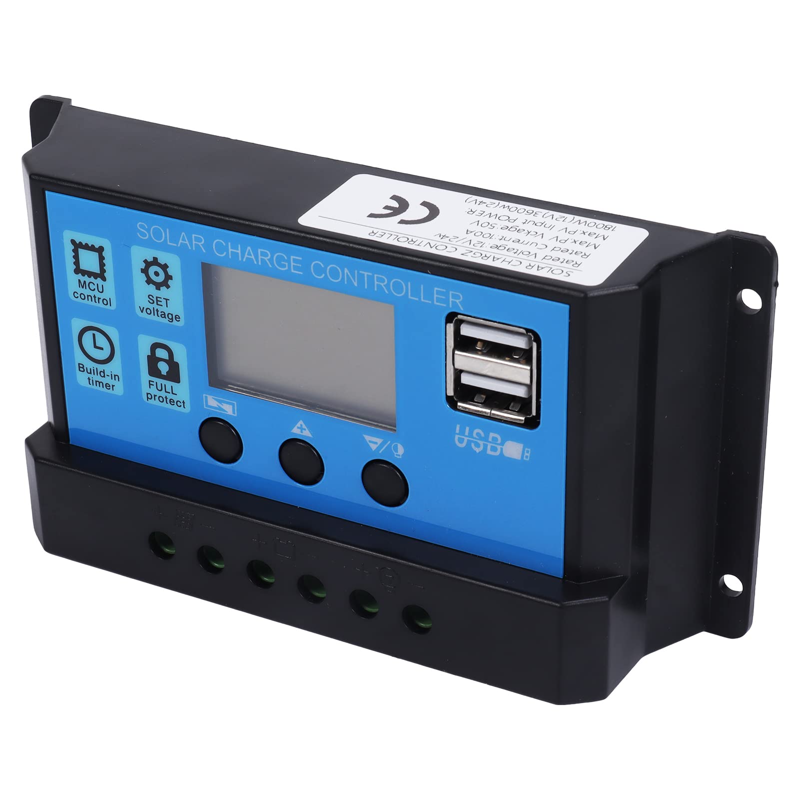 Pssopp Kit Pannello Solare 20W 100W Caricatore Solare Pieghevole con Display LCD Controller 100A Doppio USB, per Ricarica Telefono Barca Auto Esterna