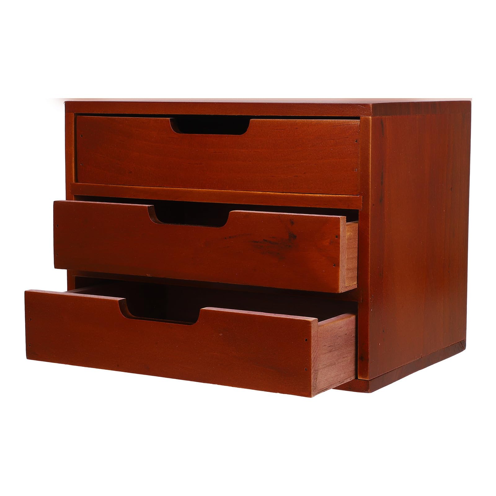 Homoyoyo Mehrschichtiger Holz Aufbewahrungsschrank mit 3 Schubladen Großer Kapazität und Multifunktional für Büro und Schlafzimmer Braune Schreibtisch Organizer Kasten