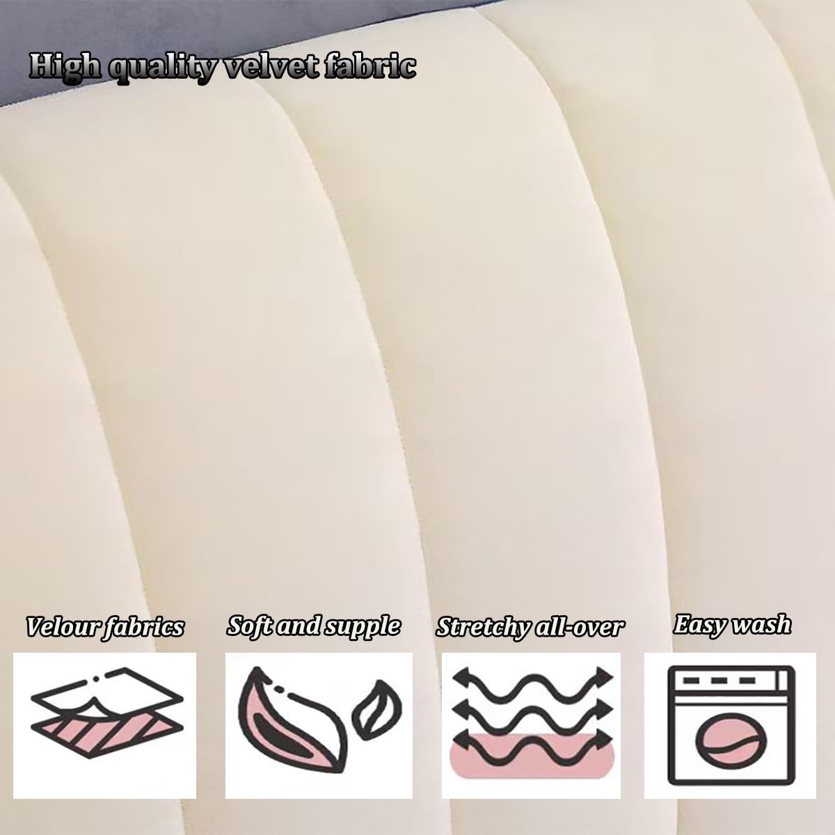 2025 Nuovo Copritestata Del Letto Matrimoniale Imbottito ,Copri Testata Letto Matrimoniale/SingoloVelluto Elastica Universale Copertura Per Testiera Per Letto，Per Decorazione Camera Letto(Grey,220x65c