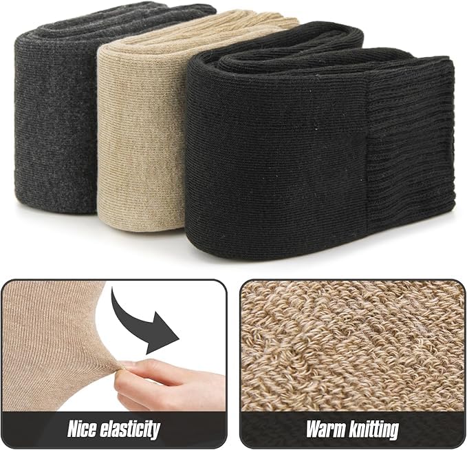 Image of Leg Warmers for Women, Over the Knee High Leg Warmers, Knit Footless Long Socks