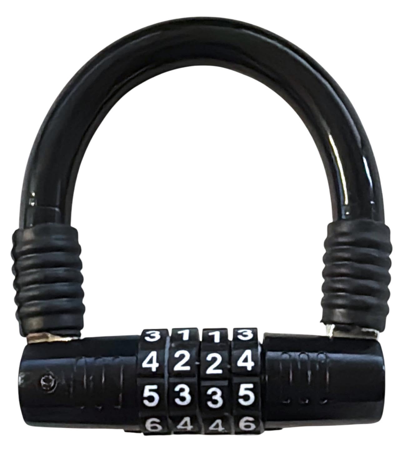 Paulstore Black Mini Padlock 4 Digit Shackle D-Lock Combination Shed Bikes Scooter Sheds Luggage