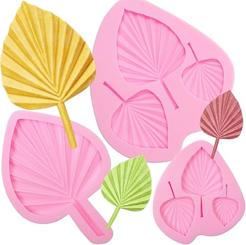 Moldes de silicona de chocolate de hoja de palma, 3 paquetes de moldes de caramelo boho para decoración de tartas temáticas bohemias, pasteles,