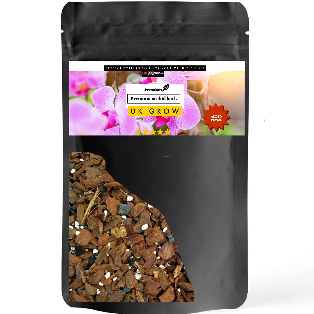 Specialized Orchid Bark Mix with Perlite - Perfect for Orchid Potting and Repotting - Enhances Drainage and Aeration (10L)