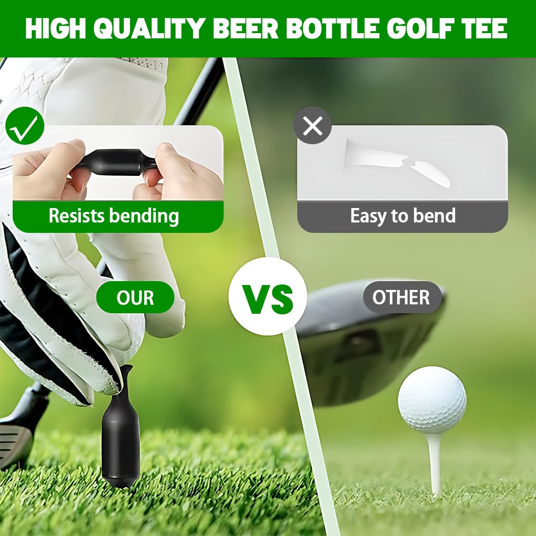 6 pcs de tees de golf de plástico para práctica,tees de golf de plástico pequeños de 100 mm de largo,tees de golf que reducen la fricción lateral, giro duradero y estable para golfistas reutilizables