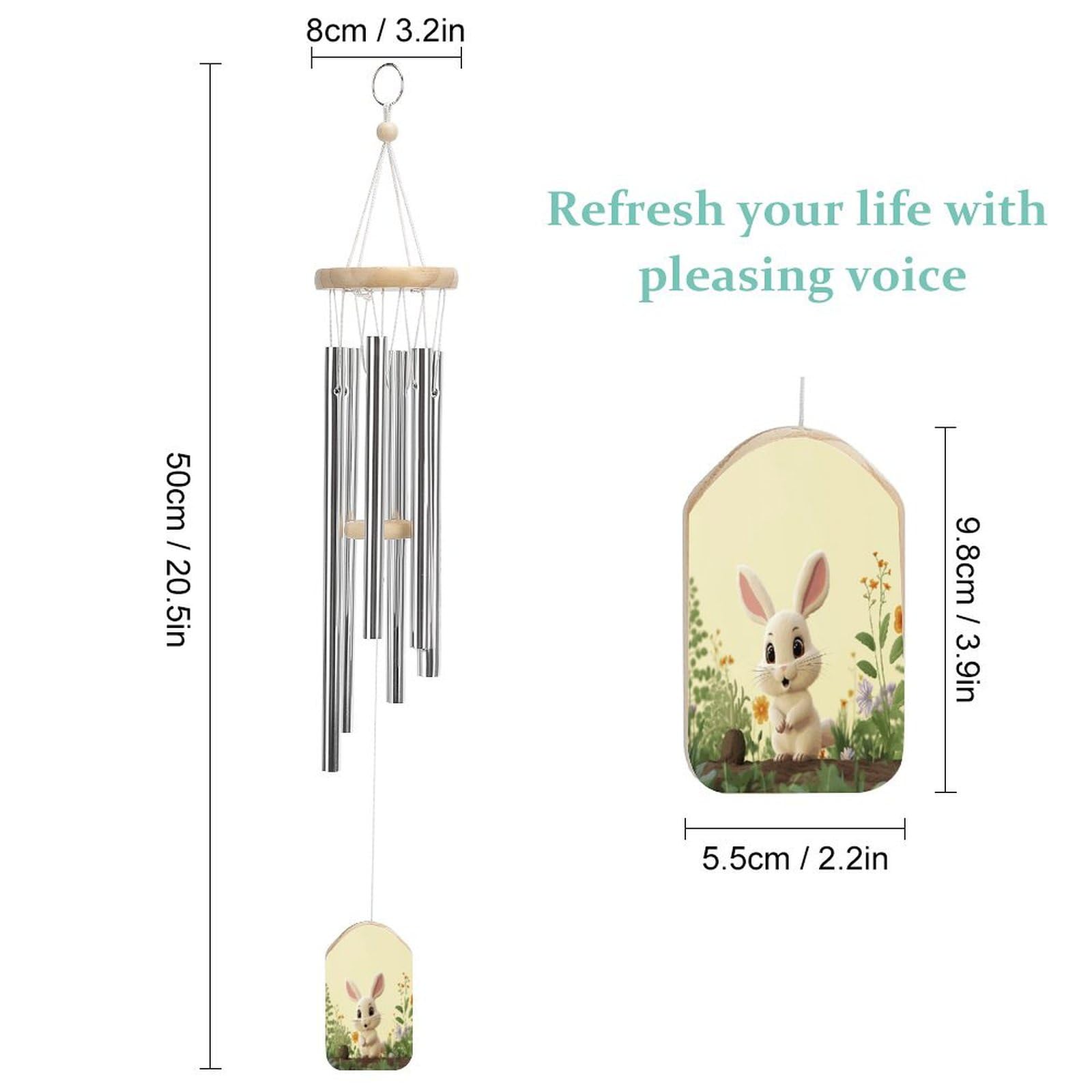 Amazon.com : Cute Bunny Wind Chimes Soothing Melodic Tones Wind
