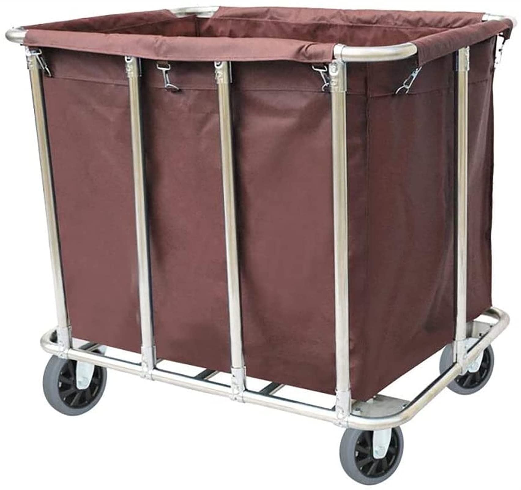 Carro de Servicio, carros de Recogida, carros de Reciclaje, Carro clasificador de Ropa con Ruedas, Carrito Organizador de Limpieza para hoteles, pensiones, Casas, con pa