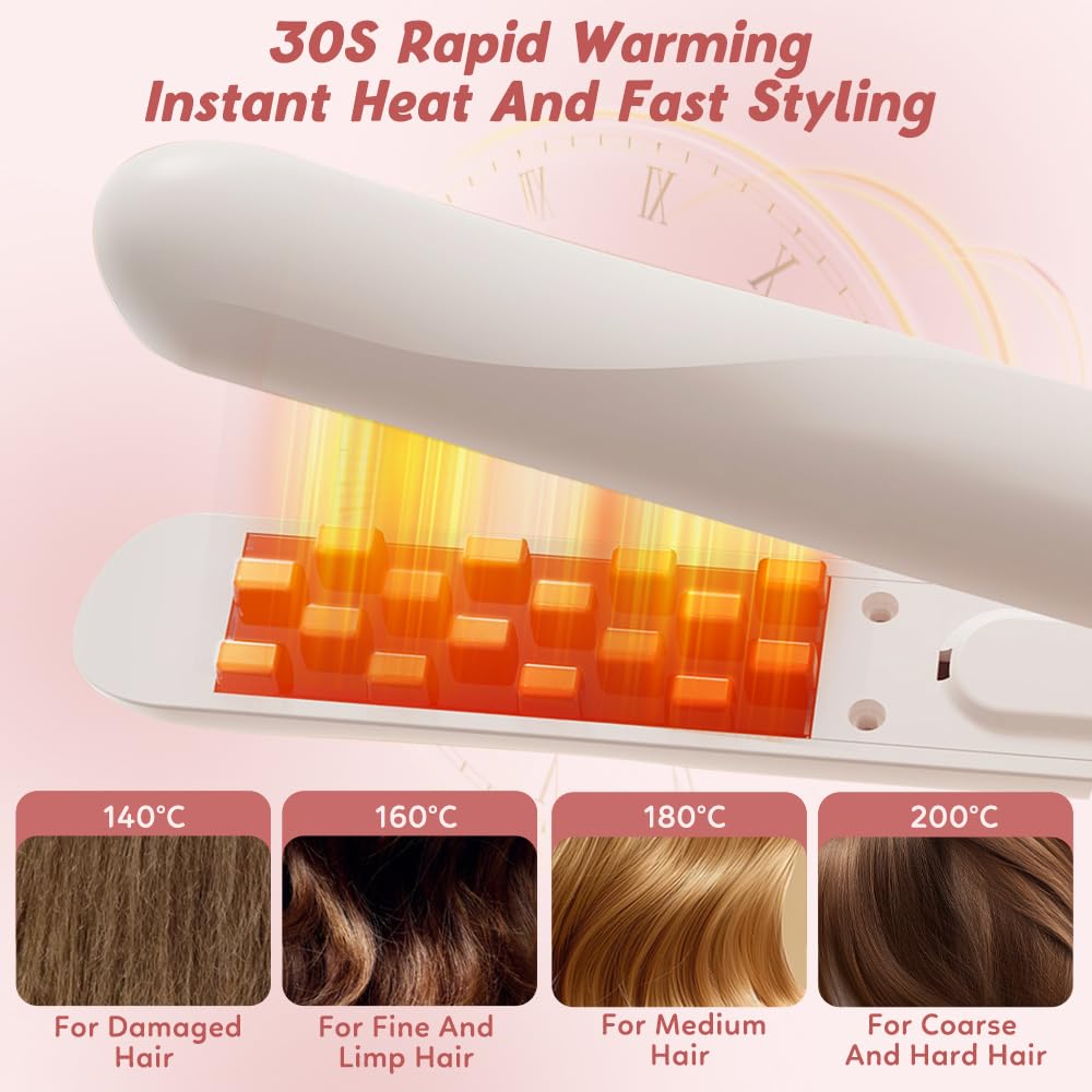 Pince à cheveux sans fil fer à sertir volumisant mini ondulateur portable en céramique 4 températures réglables rechargeable