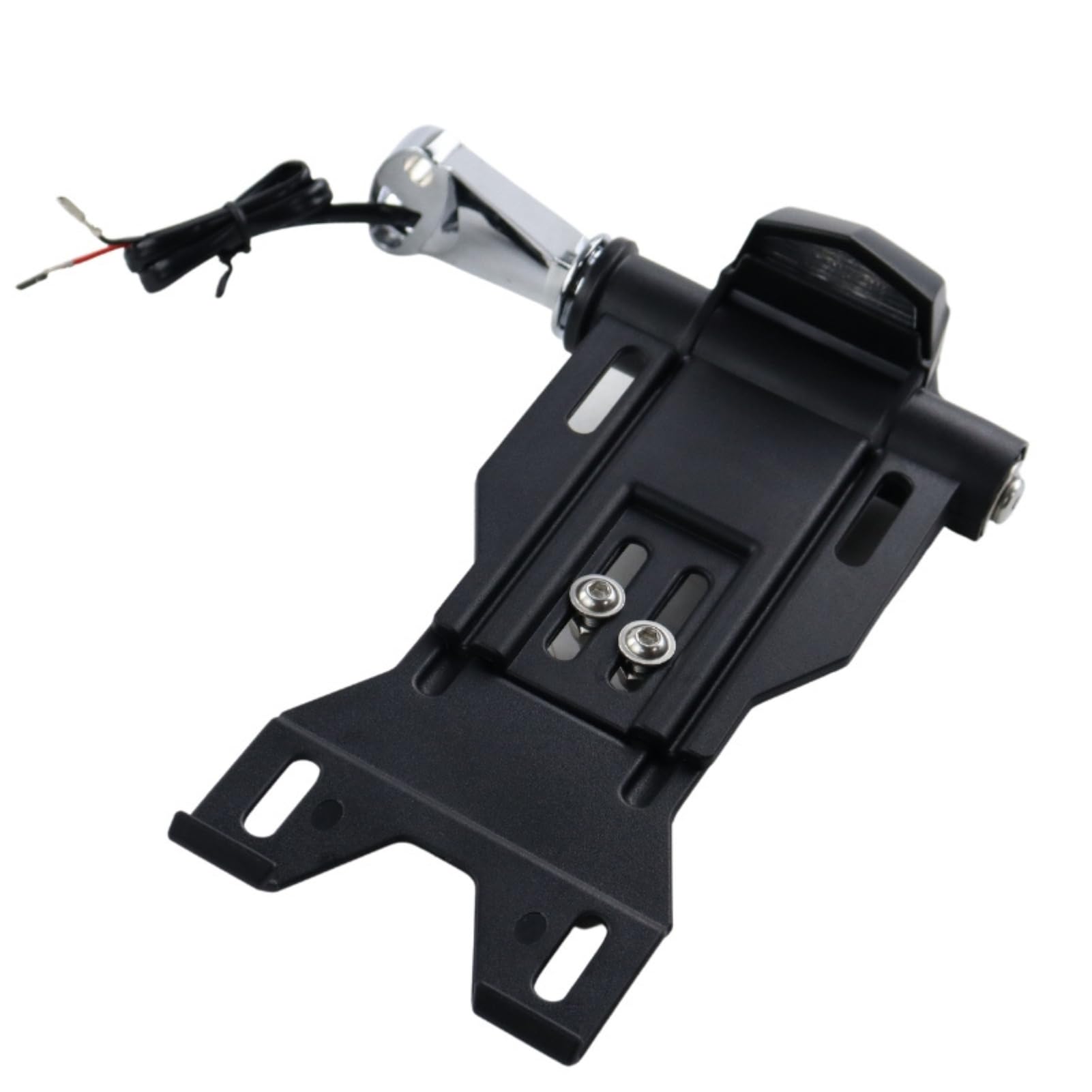 GUANTENGYU Motorcycle Side License Plate Holder LED Display Bracket For Harley Sportster XL883 XL 1200 Dyna Low Rider FXDLS Street Bob FXDB (Chrome)