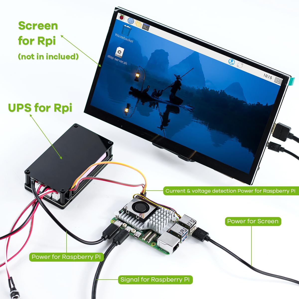 LAFVIN UPS Module 3S Uninterruptible Power Supply Module for Raspberry Pi/Jetson Nano Supports Charging and Power Output at The Same Time 3S & 5V 5A Output