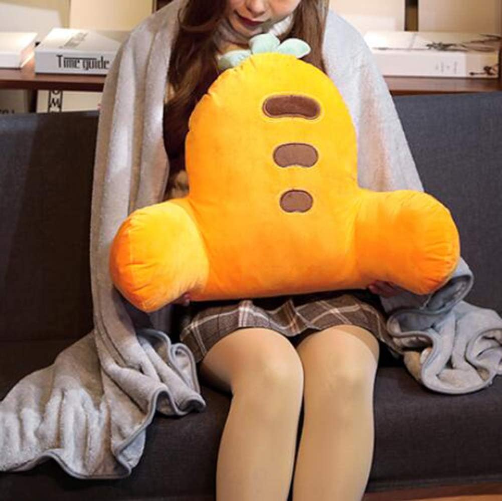 Soft Bed Rest Reading Pillow Office Chair Lumar Pillow Warm Home Sofa Waist Cushion Reading Back Pillow with Washable Pillow Cover (Pineapple)