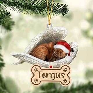 Personalized Whippet Ornaments - Sleeping Angel Christmas Tree Gift for Dog Lovers